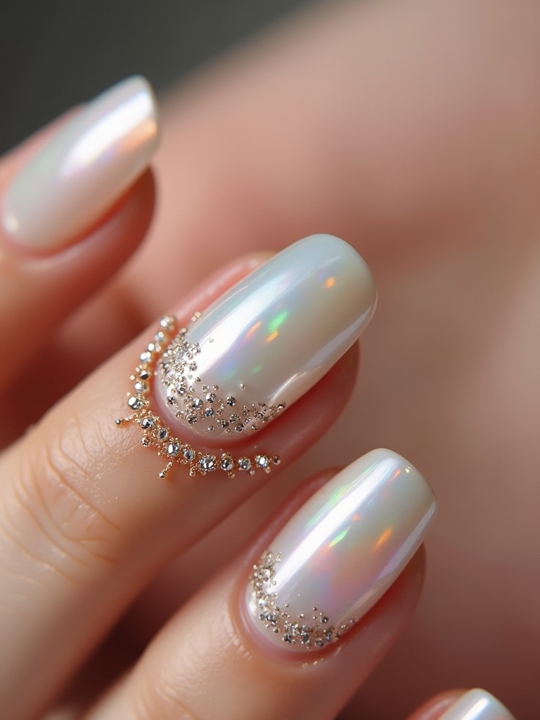 pearl and glitter combination