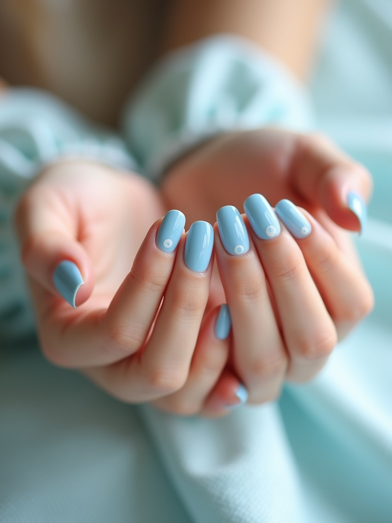 playful baby blue polka dots
