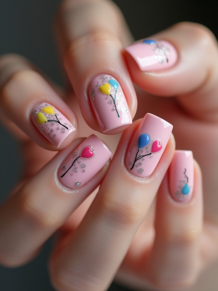 playful balloon nail designs