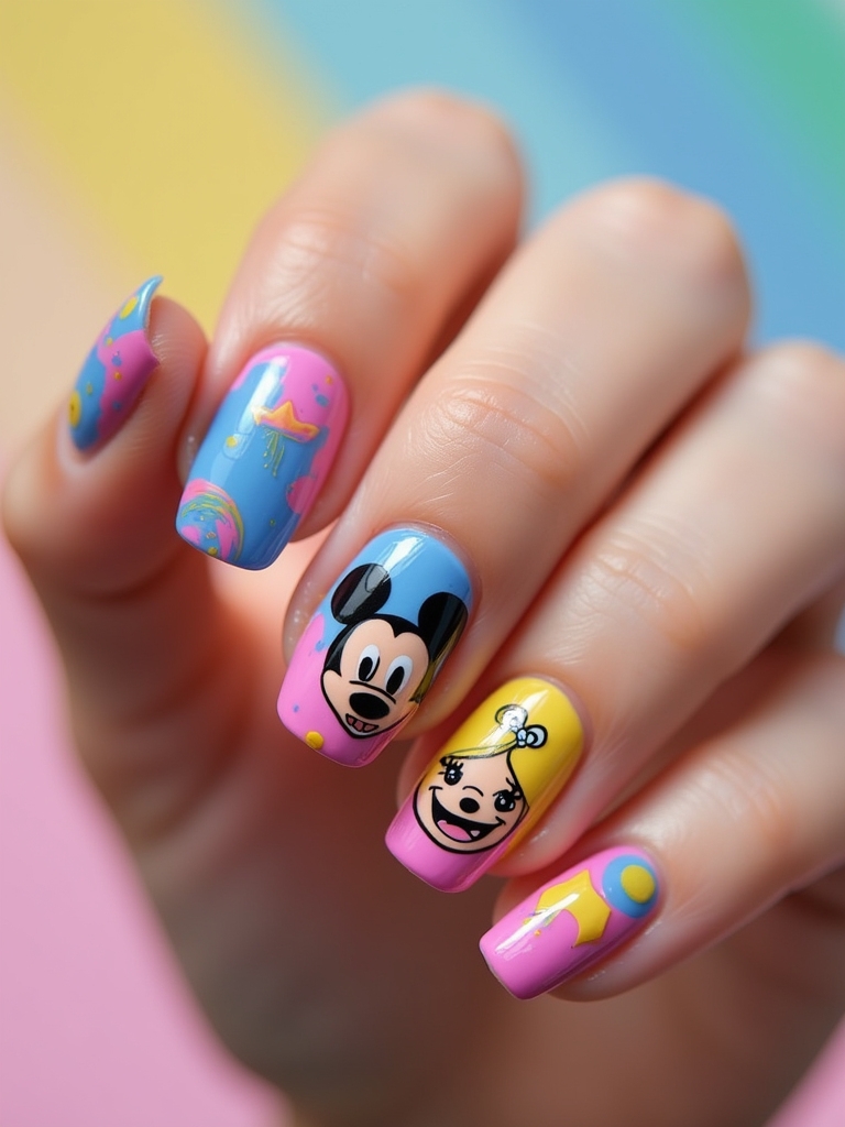 playful cartoon character nails