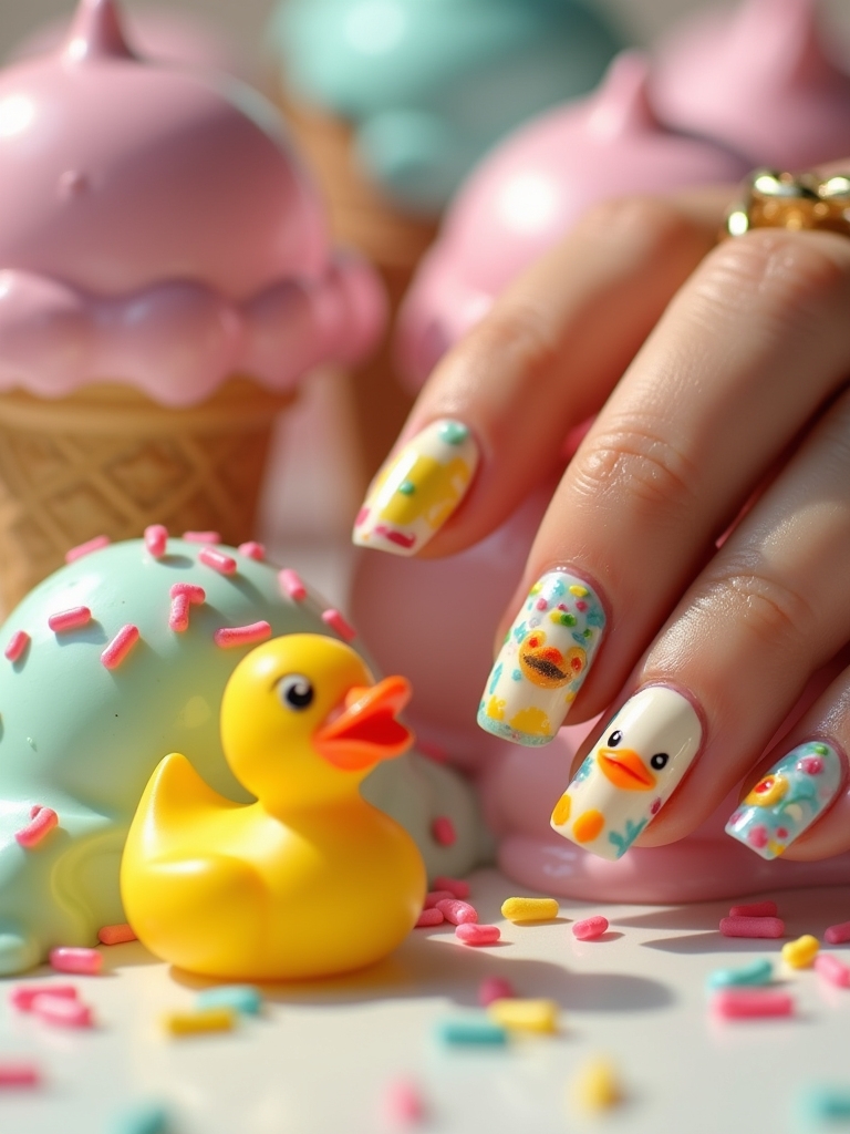 playful duck ice cream designs