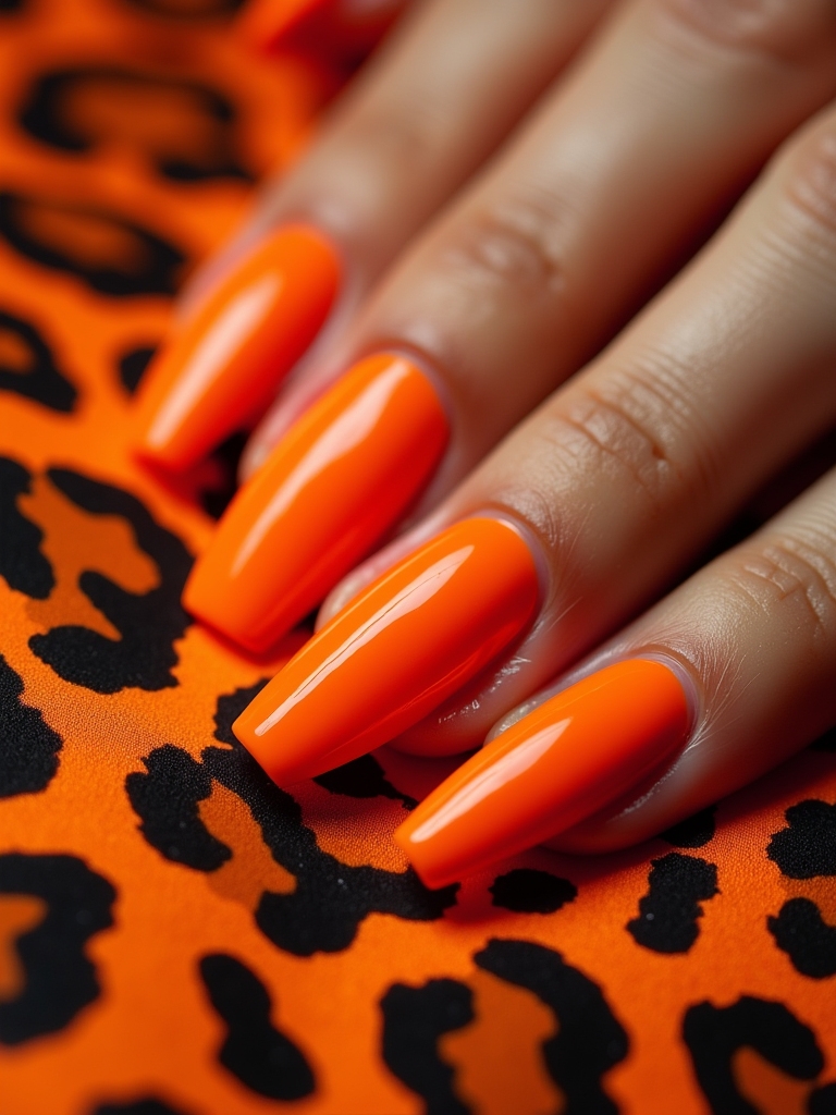 playful orange animal print