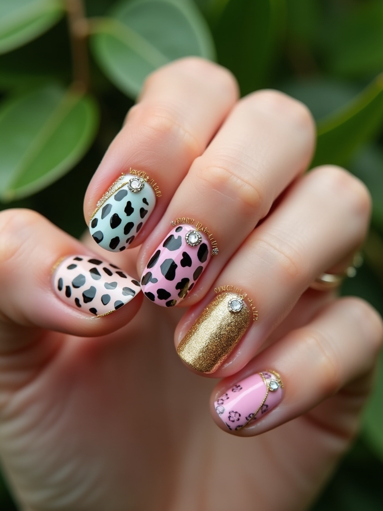 playful safari inspired manicure