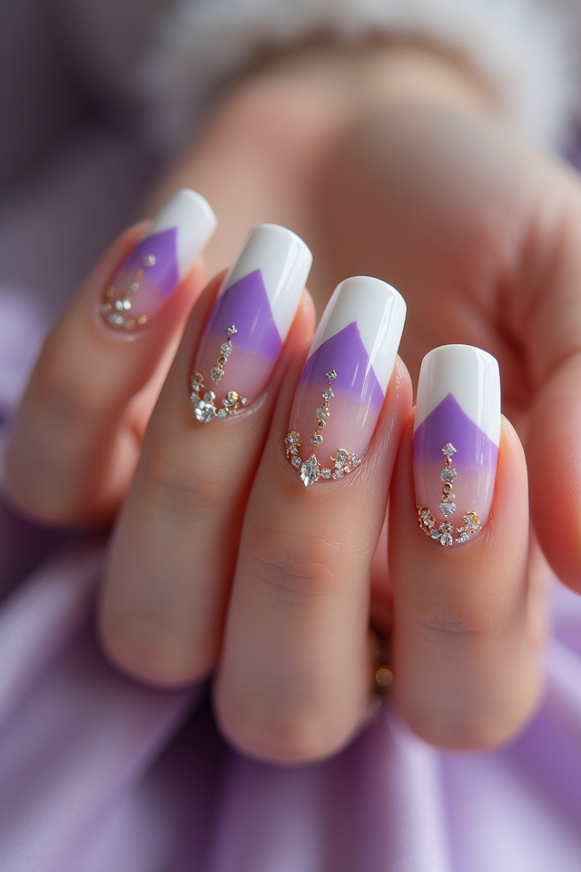 purple french tip elegance