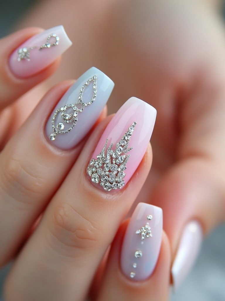 rhinestone nail art ideas