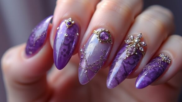 royal purple nail designs