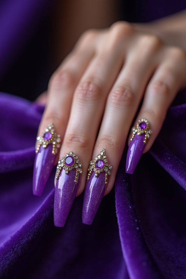 royal purple stiletto elegance
