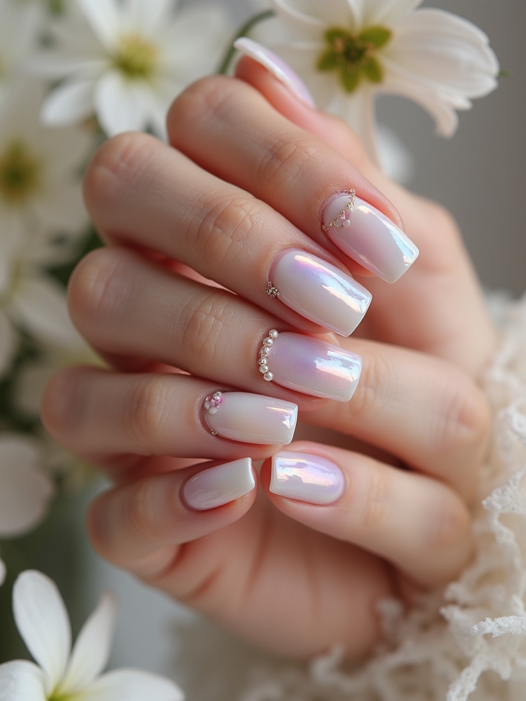 seasonal pearl themed nail designs