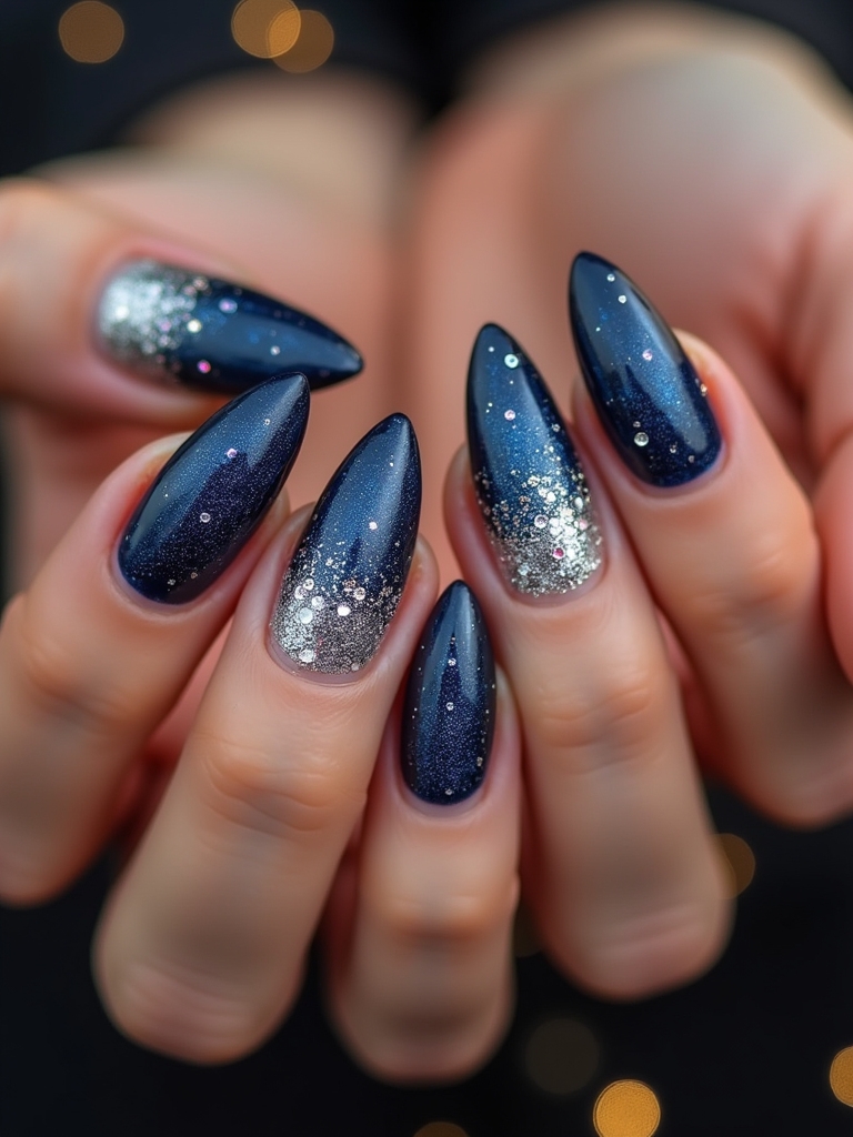 shimmering gradient nail design