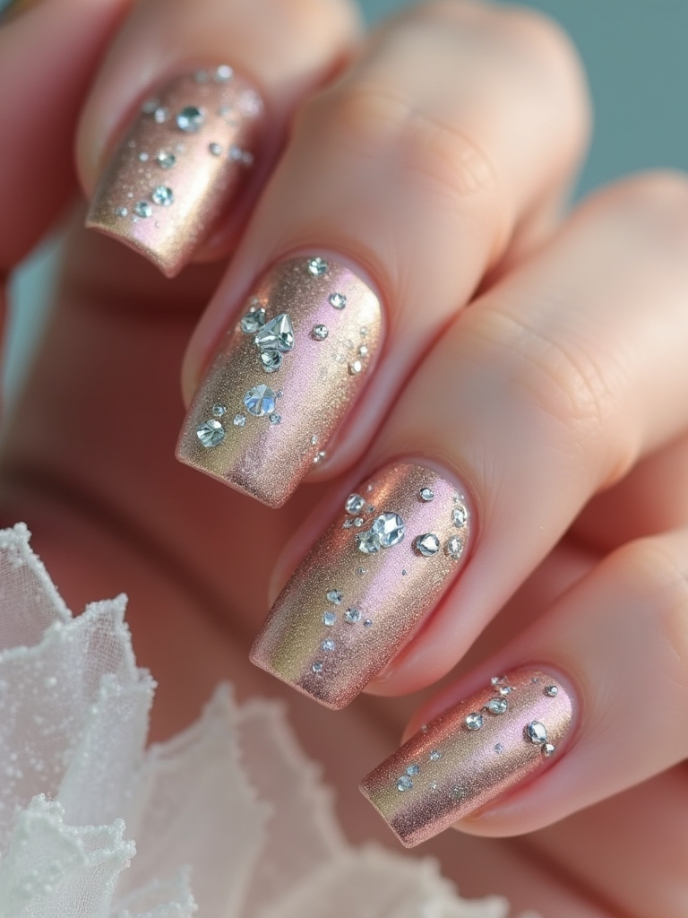 shimmering metallic manicure allure