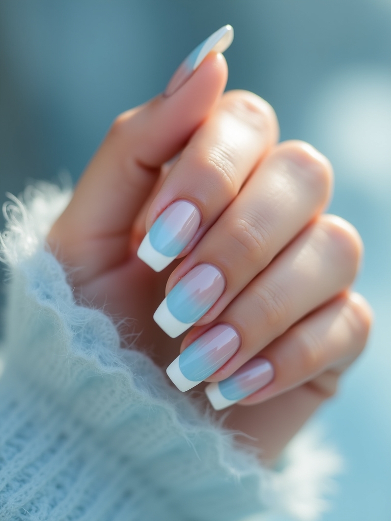 soft blue nail elegance