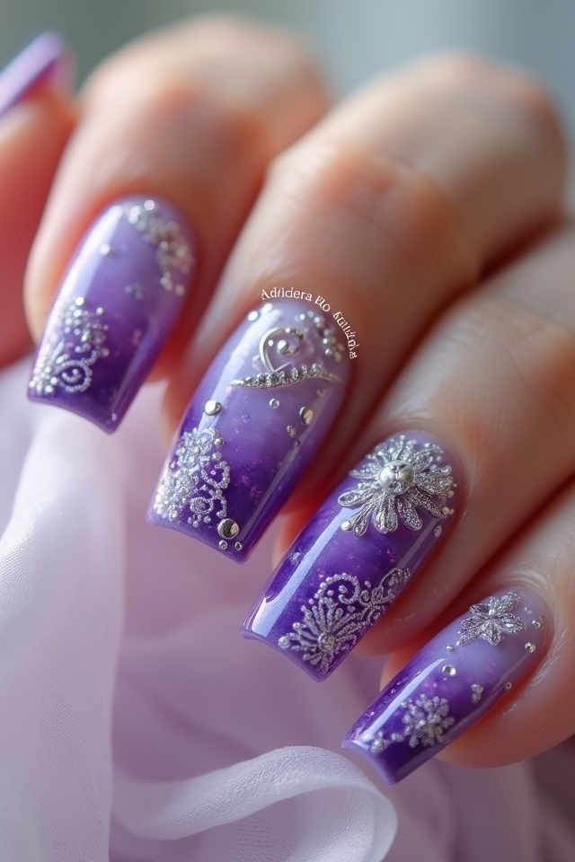 soft purple gradient nails