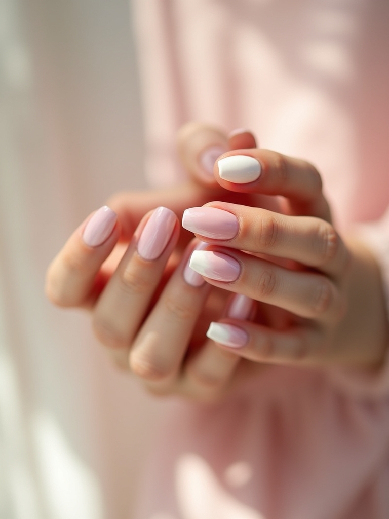 soft romantic gradient nails