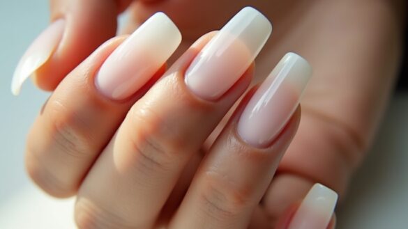 soft sheer milky nails