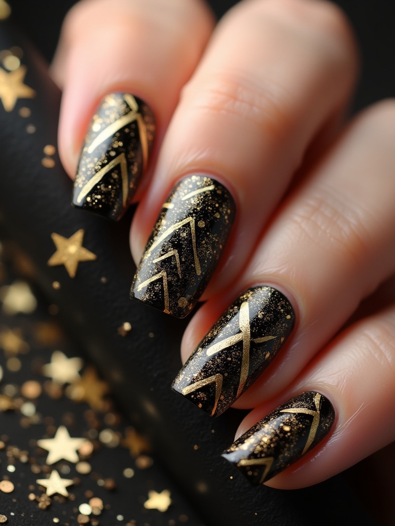 sophisticated black gold patterns