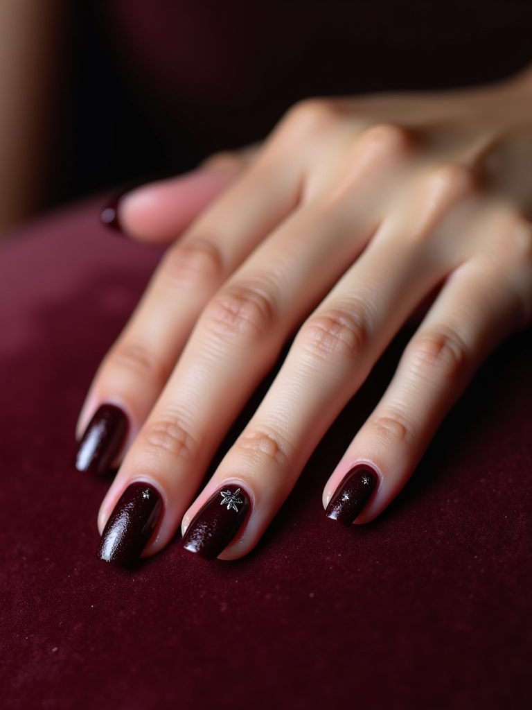 sophisticated dark cherry nails
