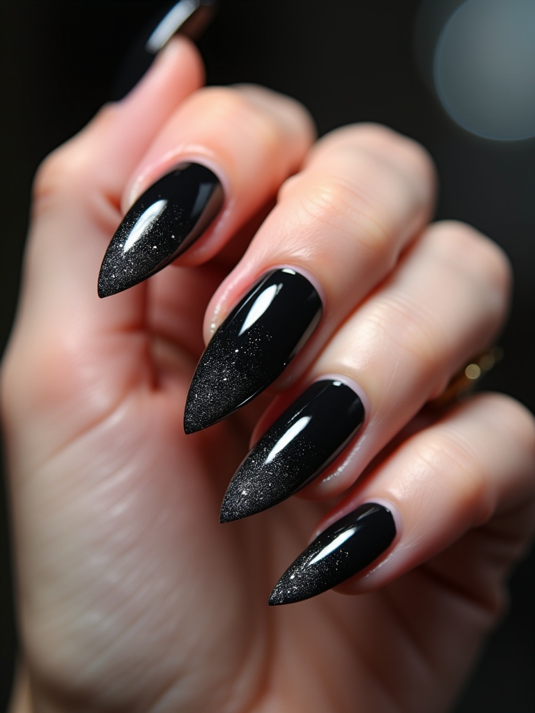 sophisticated glittery silver tips