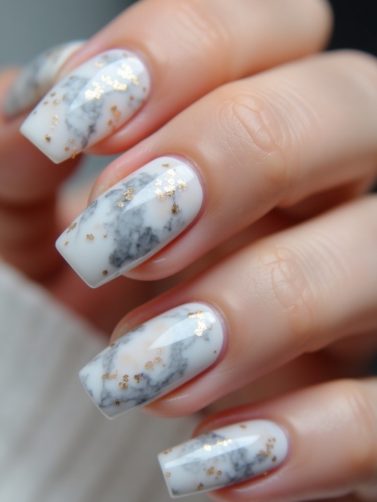 sophisticated marble nail art