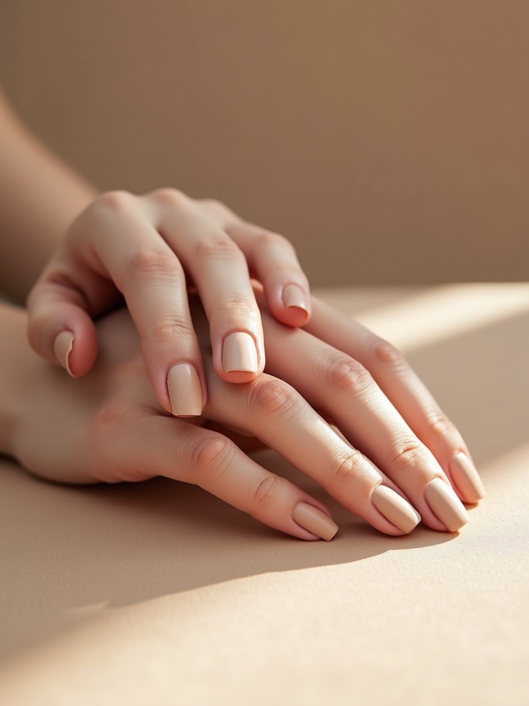 sophisticated matte nude nails
