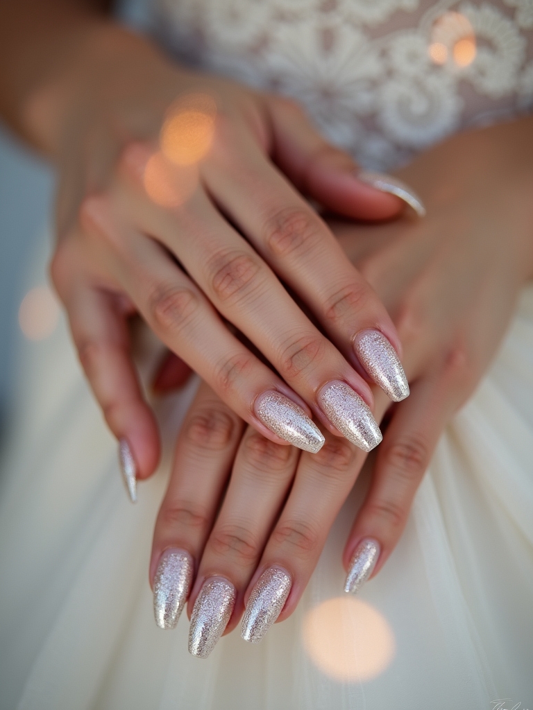 sparkling bridal nail designs