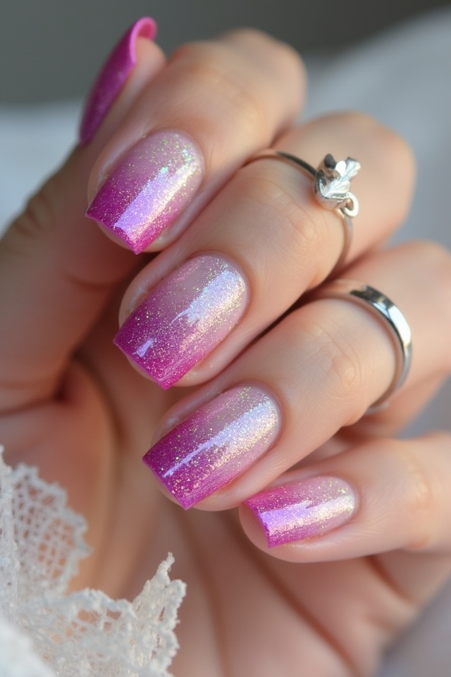 sparkling ombre nail art