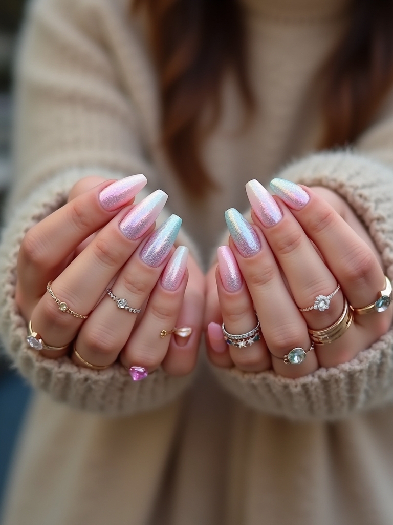 sparkling y2k nail art