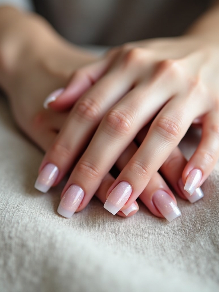 subtle pearlescent nail elegance