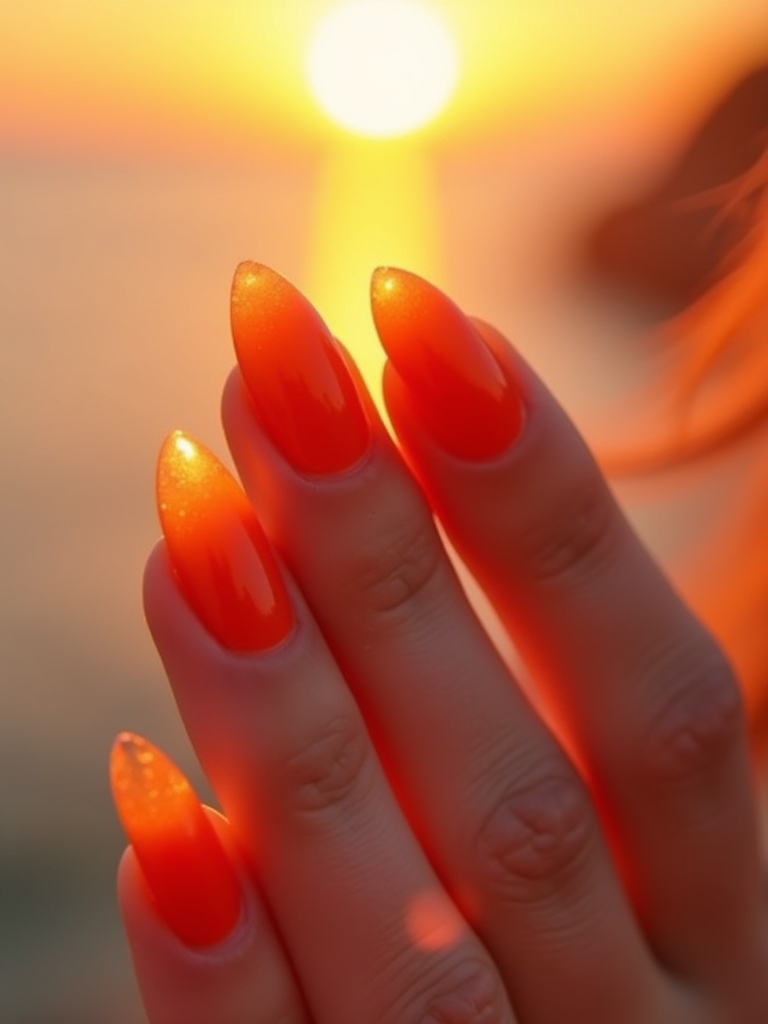 sunset gradient orange nails