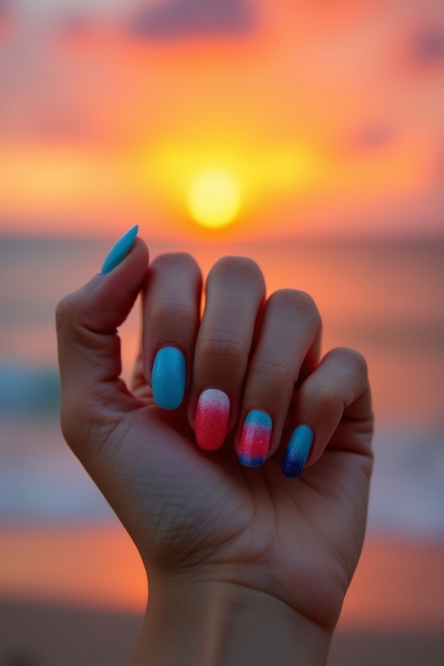 sunset inspired nail art