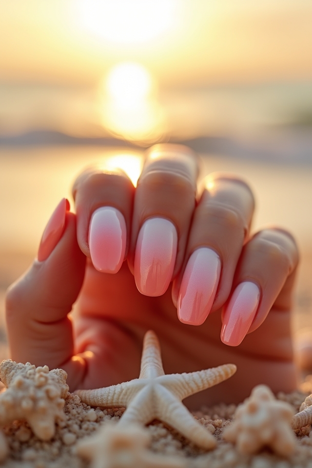 sunset inspired nail gradient