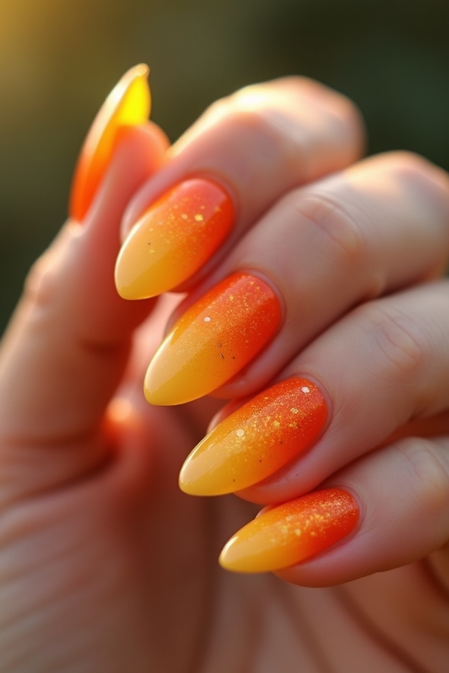 sunset ombr nail art