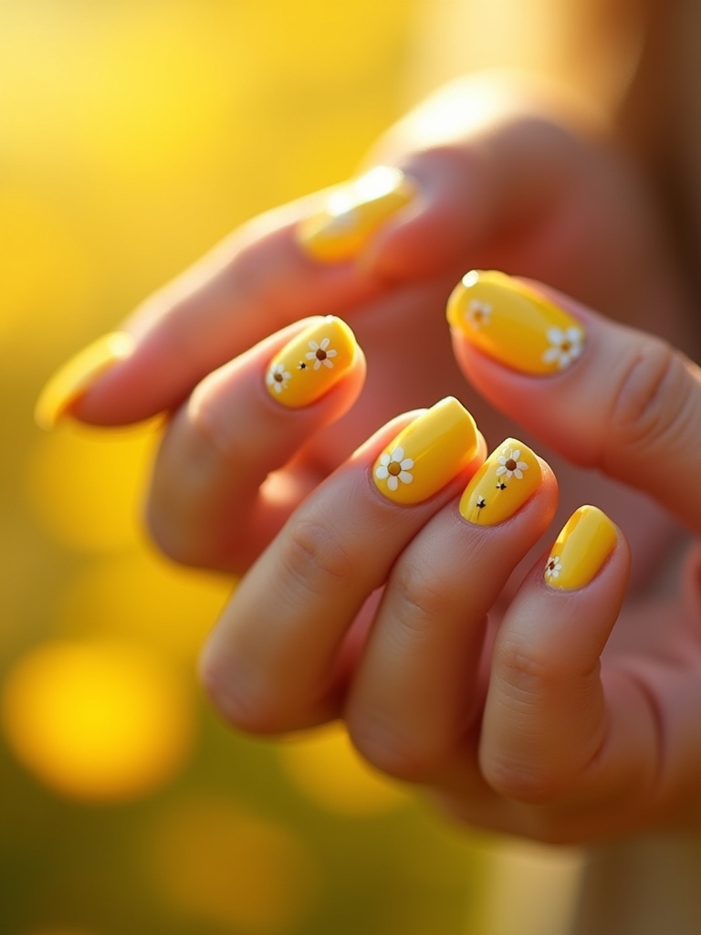 sunshine inspired vibrant nail art