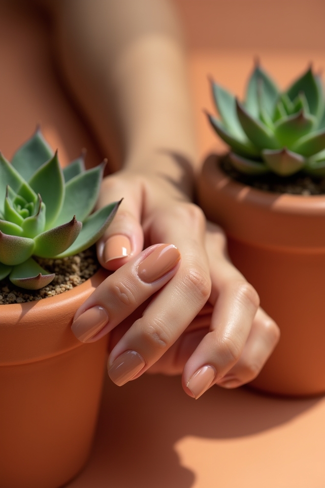 terracotta nail color elegance