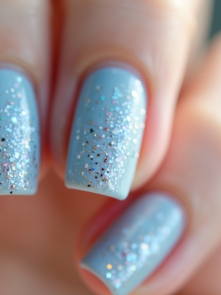 textured baby blue glitter
