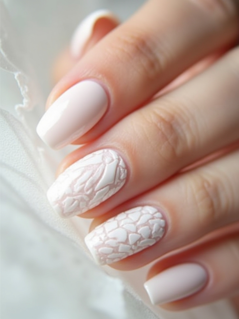 textured chic milky nails