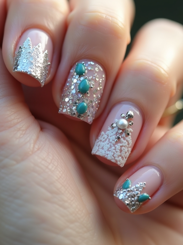 textured gradient nail designs