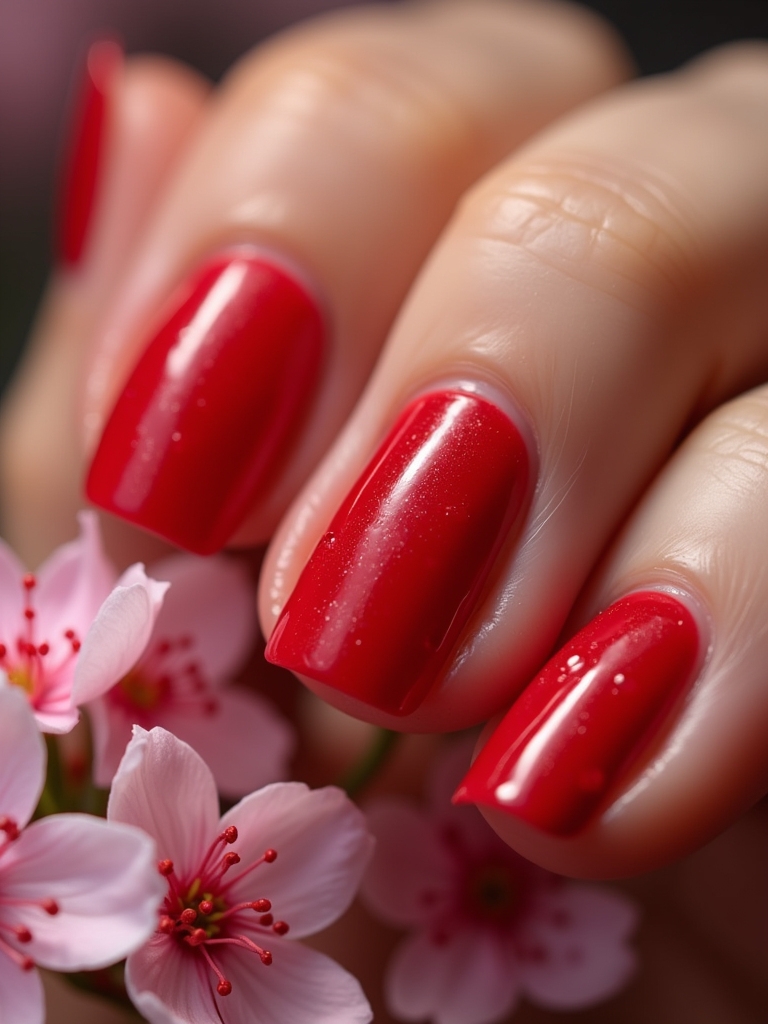 timeless bold cherry nails