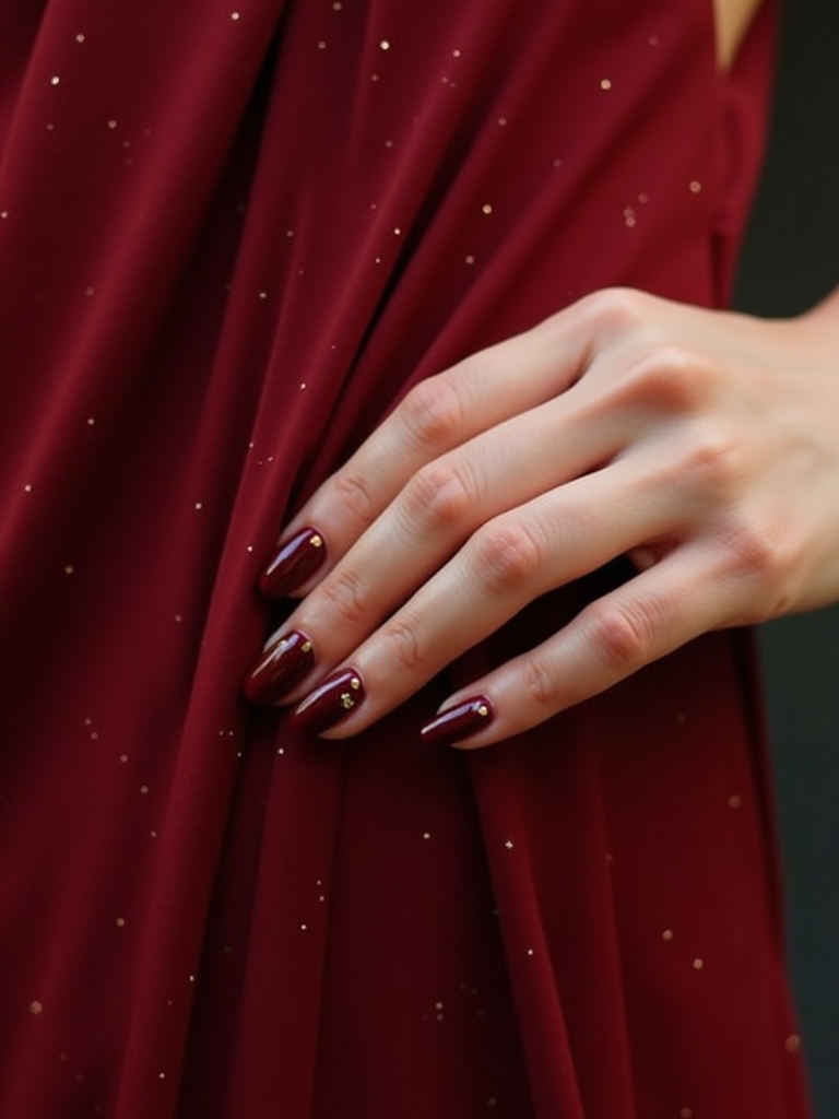 timeless burgundy nail elegance