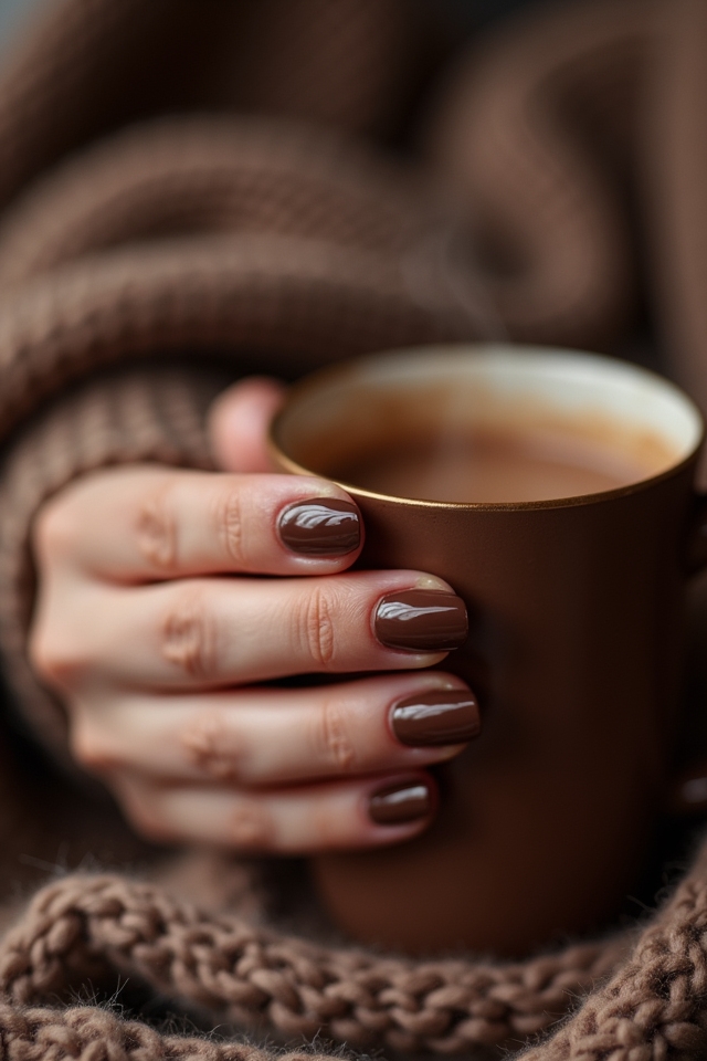 timeless chocolate brown nails