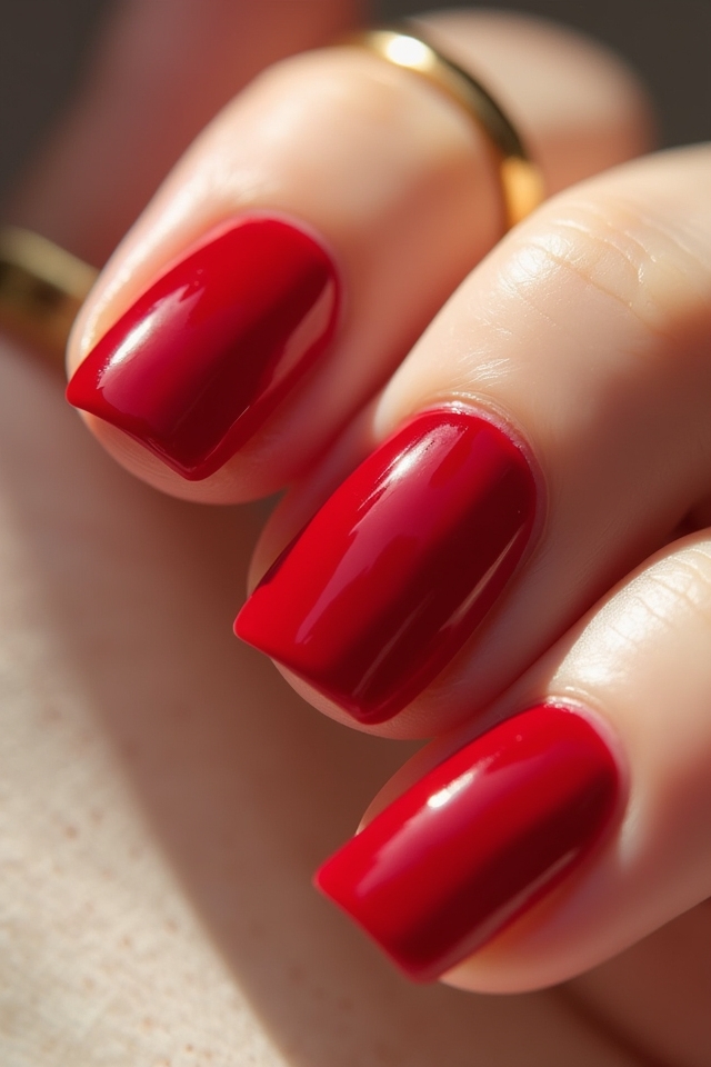 timeless classic red nails