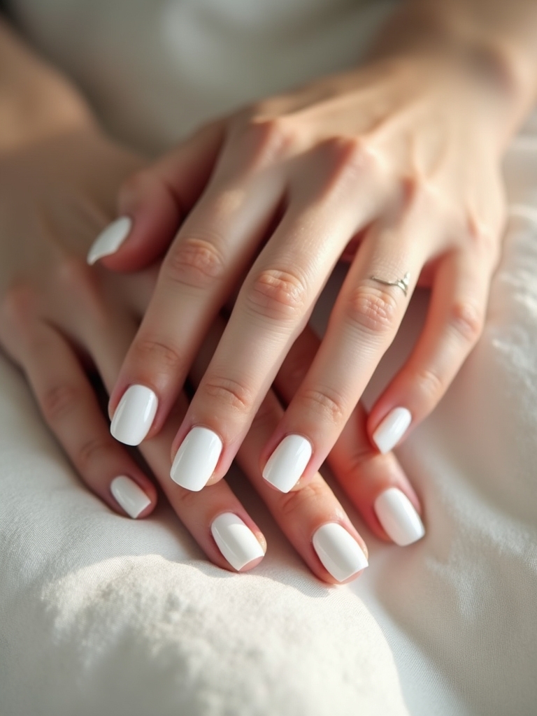 timeless elegant white manicure