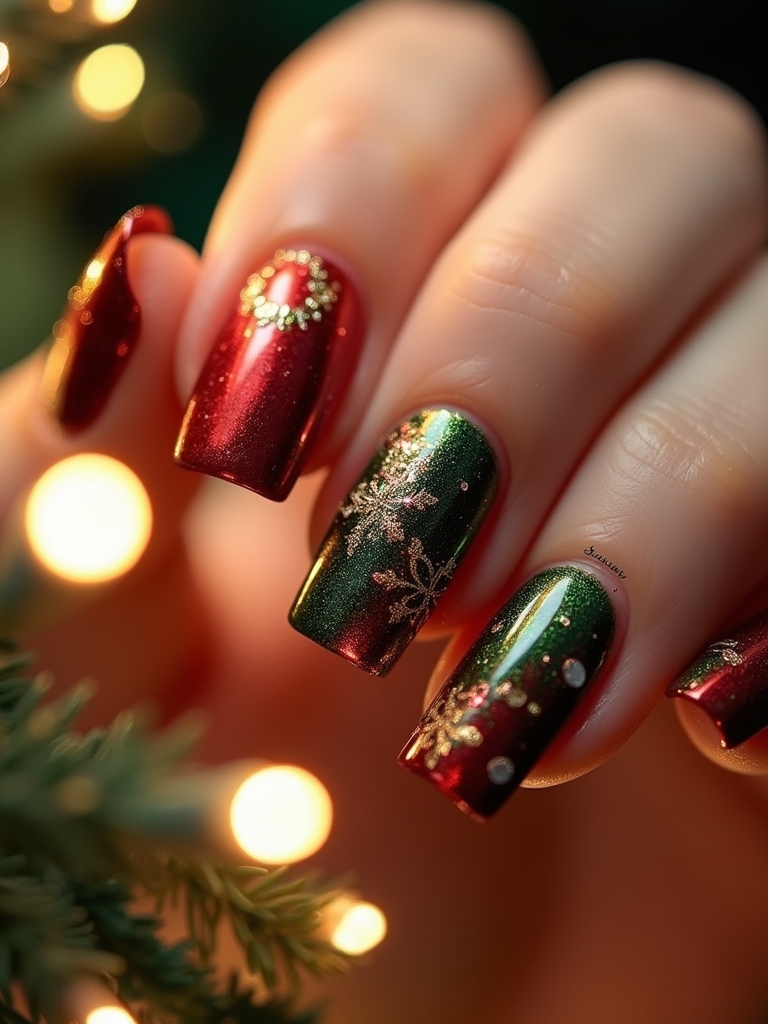 twinkling festive nail designs