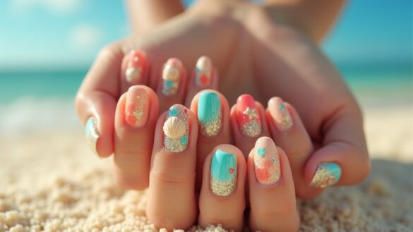 vacation ready beach nail designs