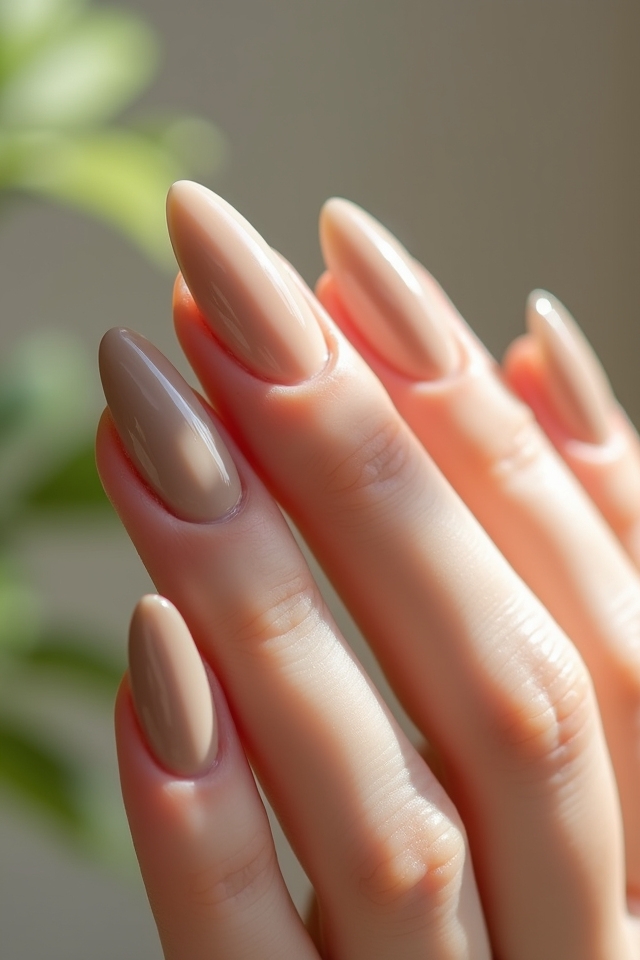 versatile almond shaped neutral nails