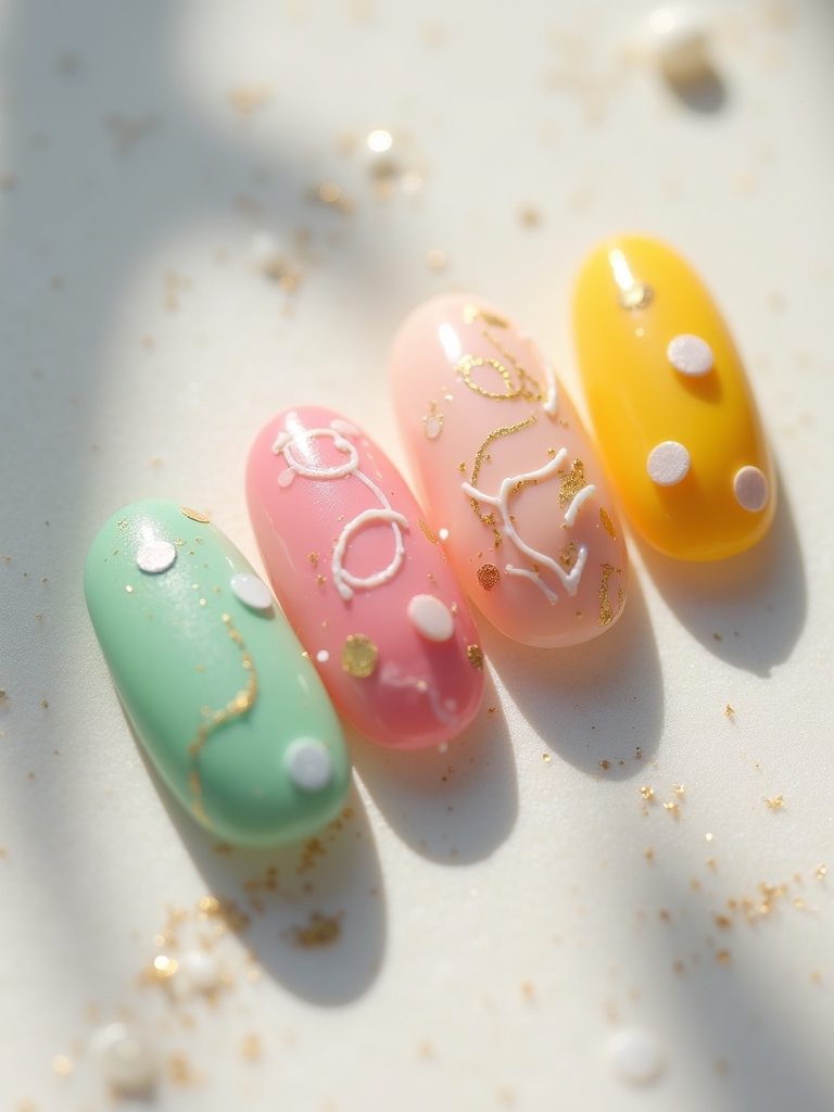 vibrant abstract nail creativity