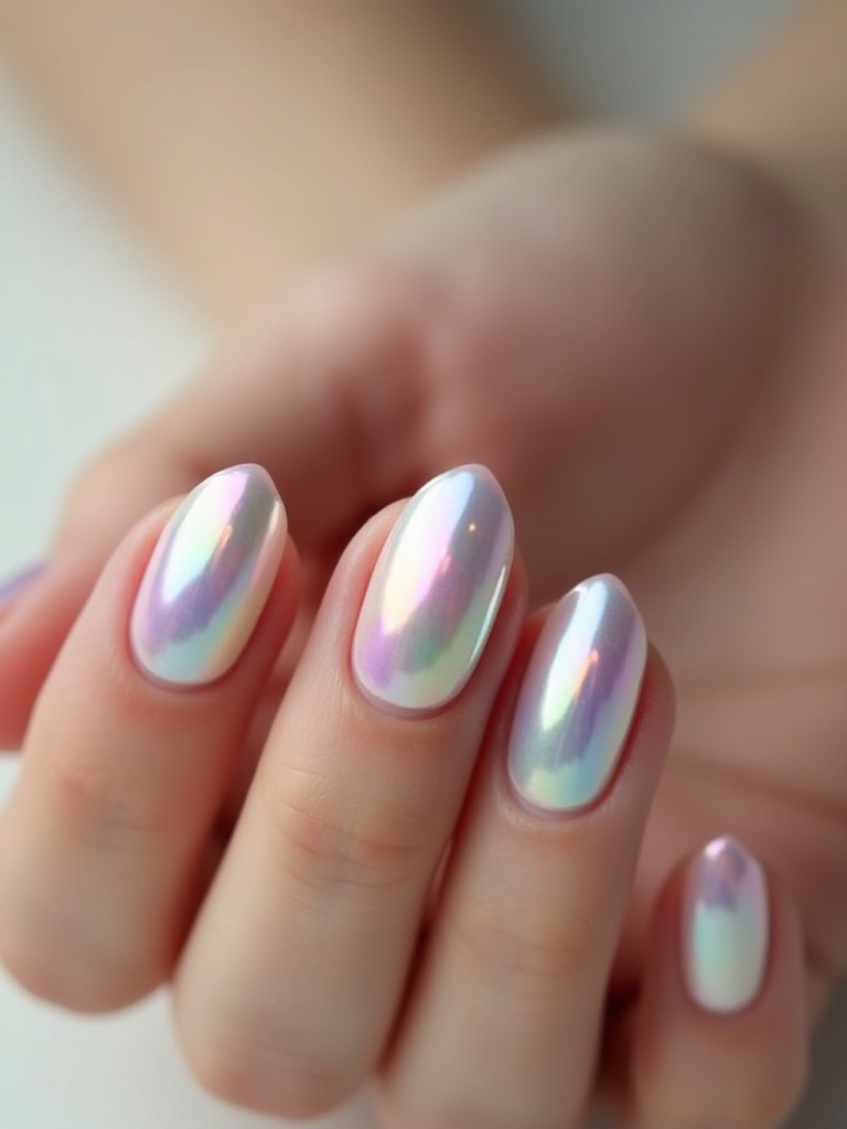 vibrant colorful pearl nails