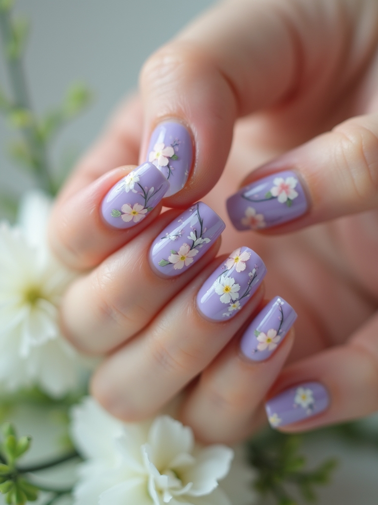 vibrant floral nail art