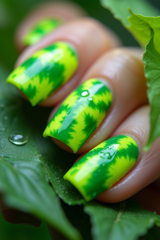 vibrant neon green tie dye