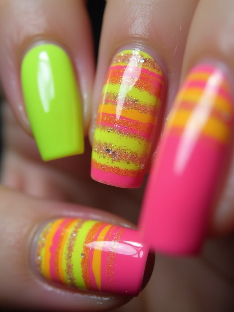 vibrant neon stripe creativity