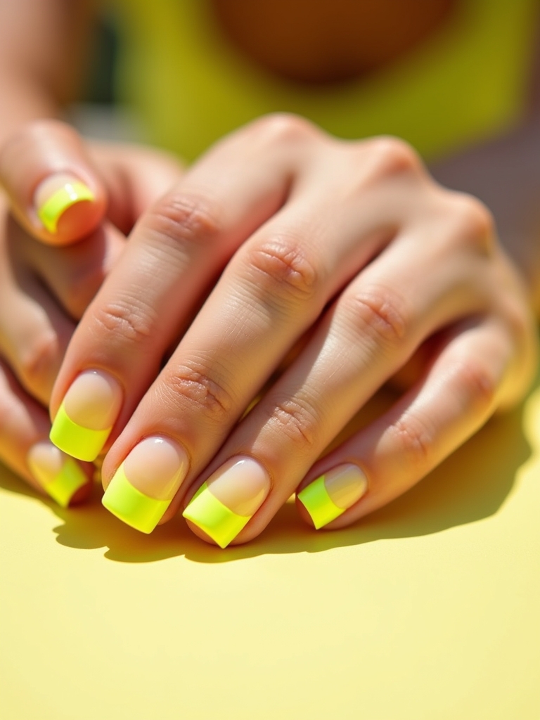 vibrant neon yellow tips